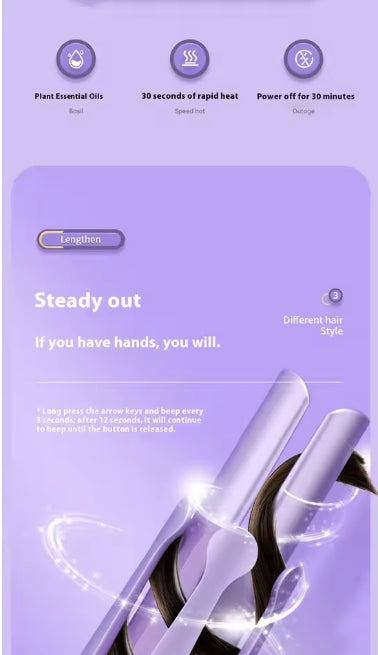 2 in 1 Automatic Curler 32mm - Professional Rotating Ceramic Curling Wand