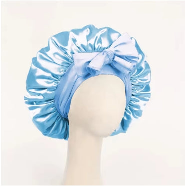 Adjustable Satin Sleep Bonnet - Silk Hair Bonnet with Tie Band