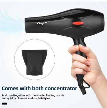 Professional Ionic Hair Dryer 1600W - Salon-Grade Blow Dryer with Diffuser & Concentrator (EU Plug)