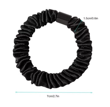 Mini Satin Scrunchies 5-Pack - Skinny Silk Hair Ties for Thin Hair & Ponytails